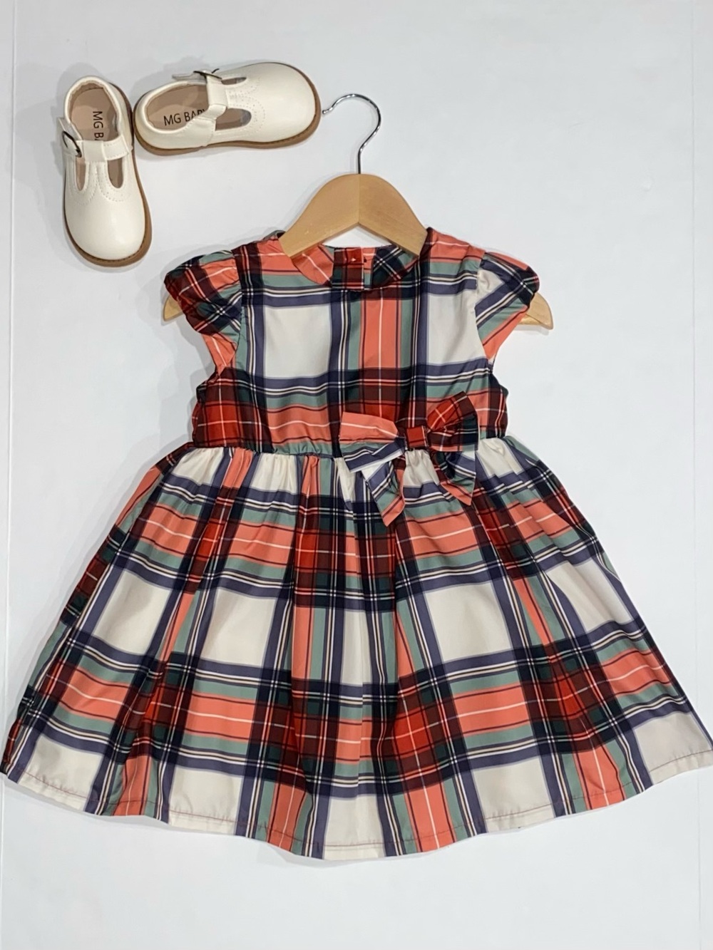 H&M Toddler Girls Holiday Plaid Christmas Dress Size 12-18 Months